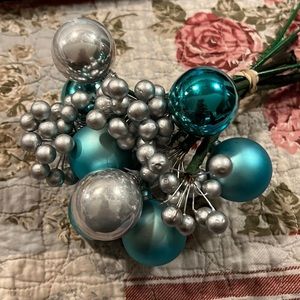Mixed lot Glass & plastic flower ball picks Christmas decorations